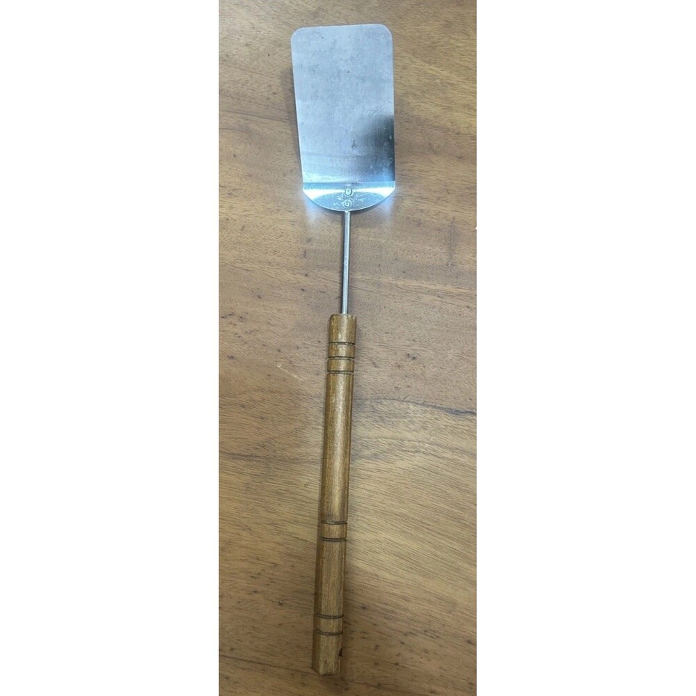 Vintage MCM Wooden Handle Long Spatula Retro